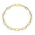 Bracciale Catena maglia ovale in oro giallo e bianco